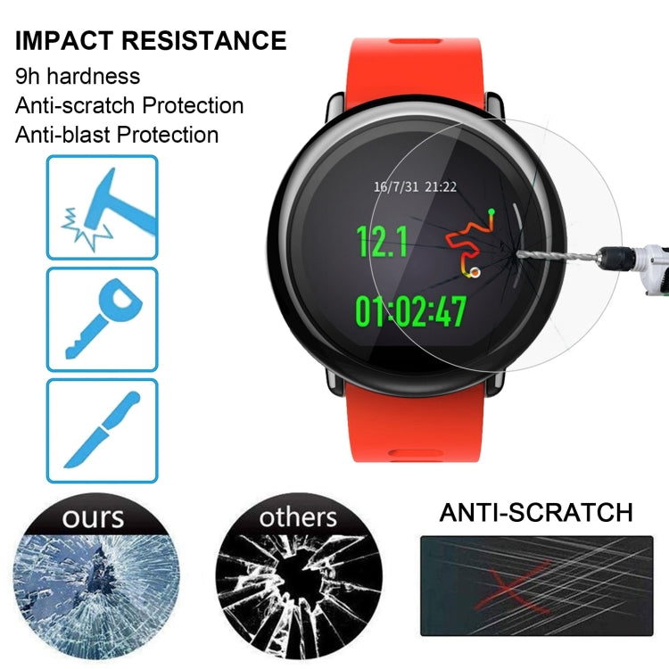 2 PCS ENKAY Hat-Prince para Xiaomi Huami AMAZFIT Smart Watch 0.2mm 9H Dureza superficial 2.15D Película de pantalla de vidrio templado a prueba de explosiones