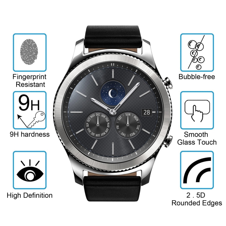 2 PCS ENKAY Hat-Prince para Samsung Gear S3 Smart Watch 0.2mm 9H Dureza superficial 2.15D Película de pantalla de vidrio templado a prueba de explosiones