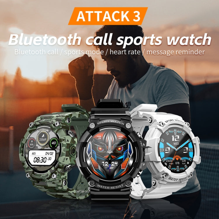 LOKMAT ATTACK 3 Reloj inteligente deportivo con pantalla TFT de 1,28 pulgadas, compatible con llamada Bluetooth, ATTACK 3