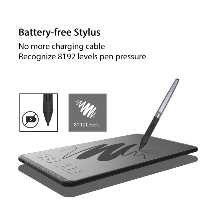 HUION Inspiroy Series H640P 5080LPI tableta de dibujo gráfico USB de arte profesional para Windows/Mac OS, con bolígrafo sin batería