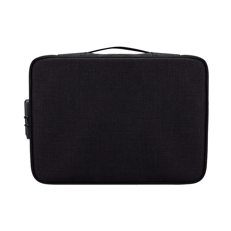 Bolsa de almacenamiento de documentos multicapa de poliéster impermeable ZJ02, bolsa para ordenador portátil para todos los tamaños de portátiles, con bloqueo de contraseña