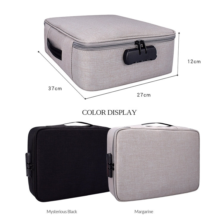 Bolsa de almacenamiento de documentos multicapa de poliéster impermeable ZJ02, bolsa para ordenador portátil para todos los tamaños de portátiles, con bloqueo de contraseña