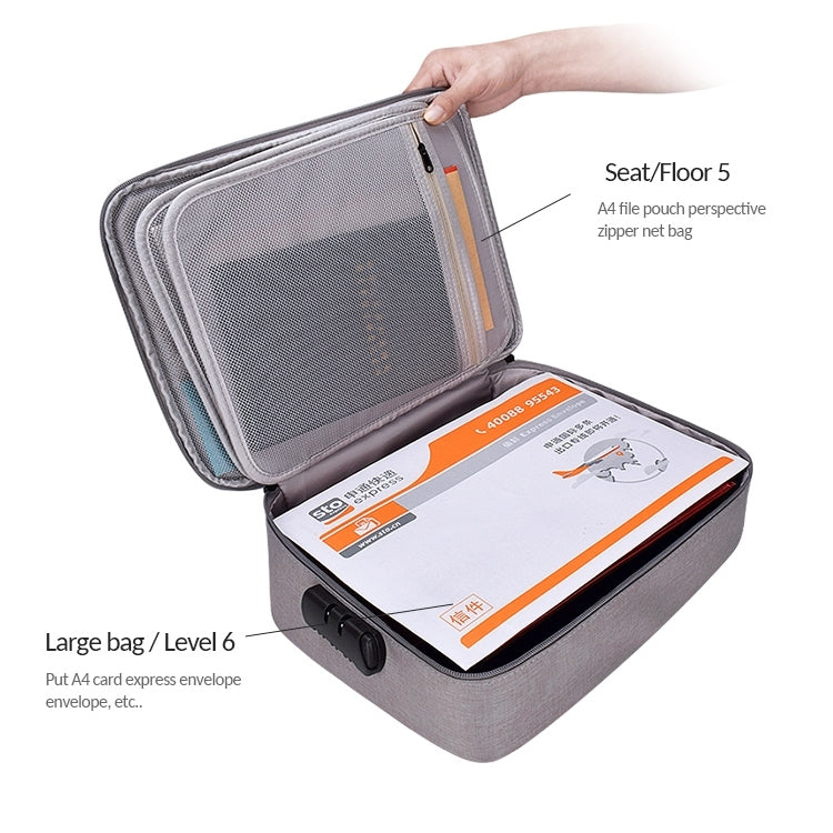 Bolsa de almacenamiento de documentos multicapa de poliéster impermeable ZJ02, bolsa para ordenador portátil para todos los tamaños de portátiles, con bloqueo de contraseña