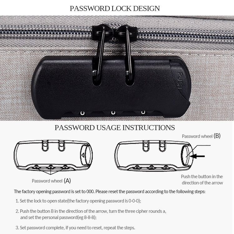 Bolsa de almacenamiento de documentos multicapa de poliéster impermeable ZJ02, bolsa para ordenador portátil para todos los tamaños de portátiles, con bloqueo de contraseña