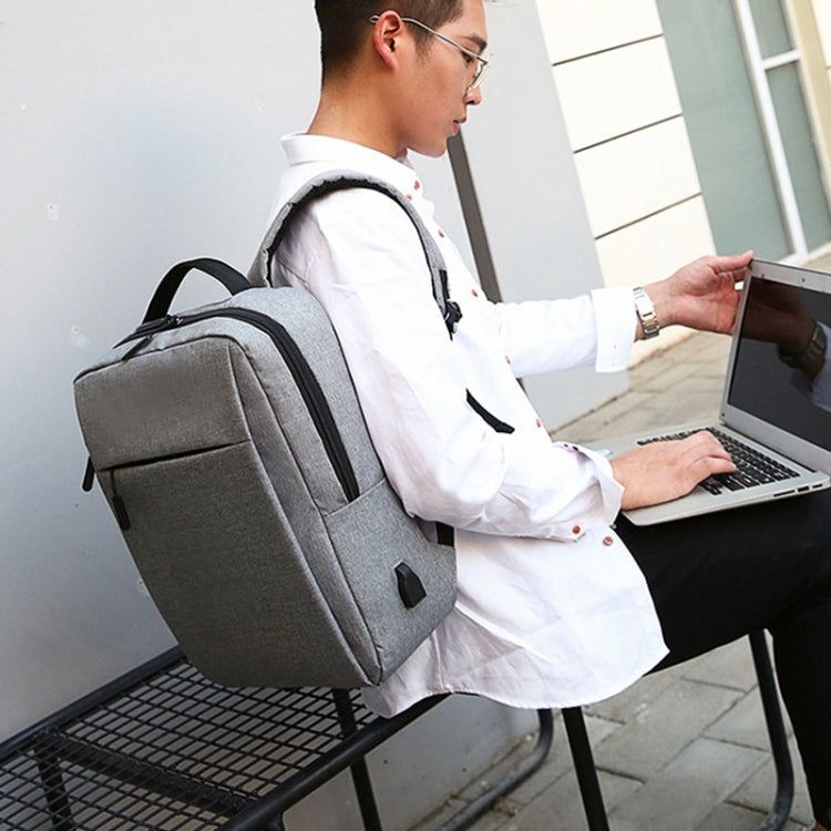 POFOKO Mochila informal de negocios de tela Oxford impermeable de gran capacidad con diseño de carga USB externa para portátiles de 15,6 pulgadas