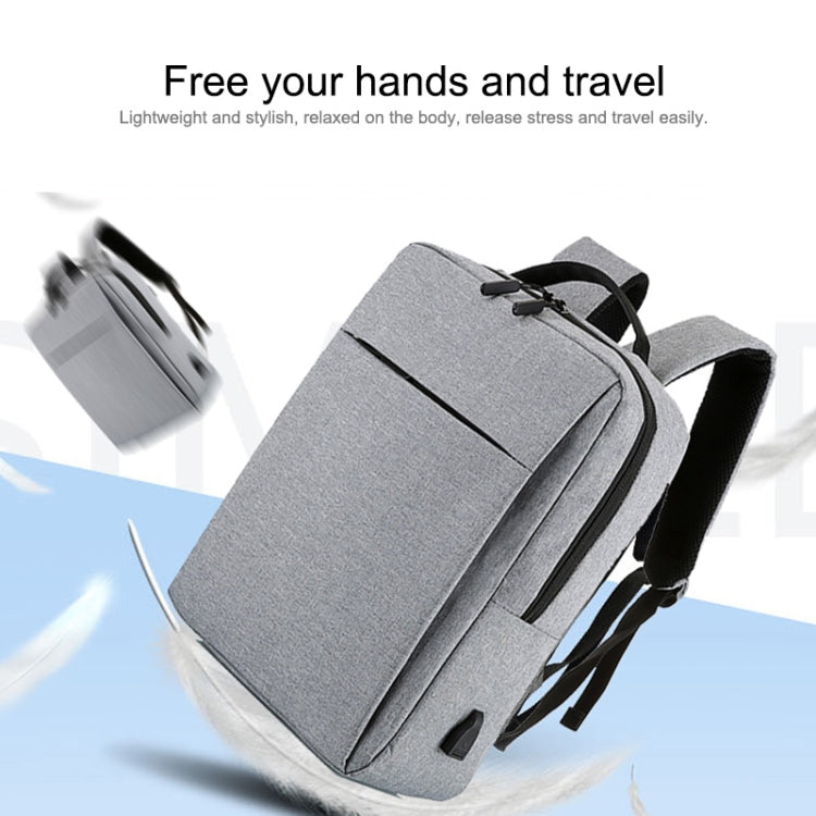 POFOKO Mochila informal de negocios de tela Oxford impermeable de gran capacidad con diseño de carga USB externa para portátiles de 15,6 pulgadas