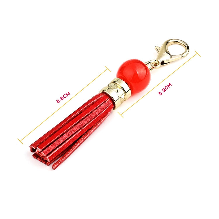 LS02 Llavero con borla de piel de vaca colgante para bolso de coche
