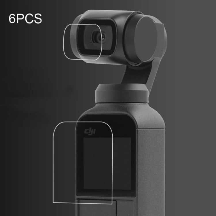 Protector de lente HD de 6 piezas + película de pantalla para DJI OSMO Pocket Gimbal, HD Lens Protector