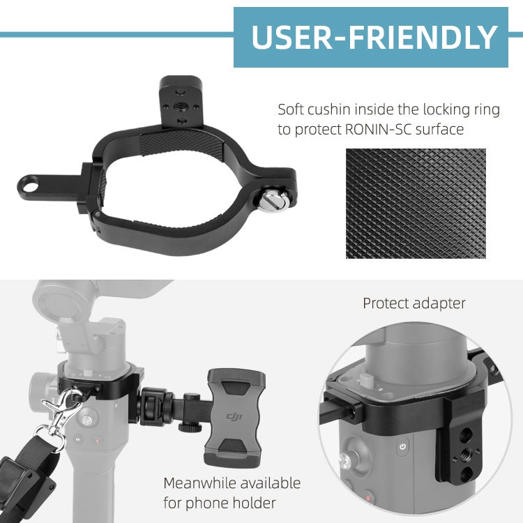 Sunnylife RO-Q9228 cardán de mano correa de hombro con cordón especial + hebilla colgante de anillo fijo para DJI RONIN-SC, For DJI RONIN-SC