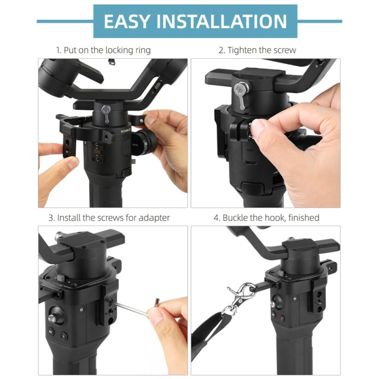 Sunnylife RO-Q9228 cardán de mano correa de hombro con cordón especial + hebilla colgante de anillo fijo para DJI RONIN-SC, For DJI RONIN-SC