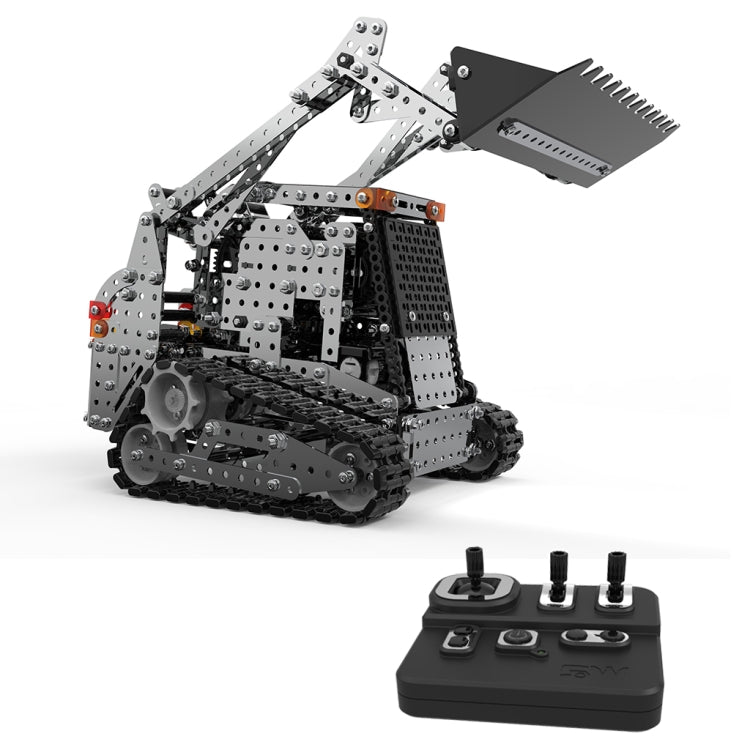 MoFun SW(RC)-008 2,4G Control remoto inalámbrico carretilla elevadora Caterpillar de 10 canales para niños DIY juguete ensamblado de acero inoxidable, SW(RC)-008