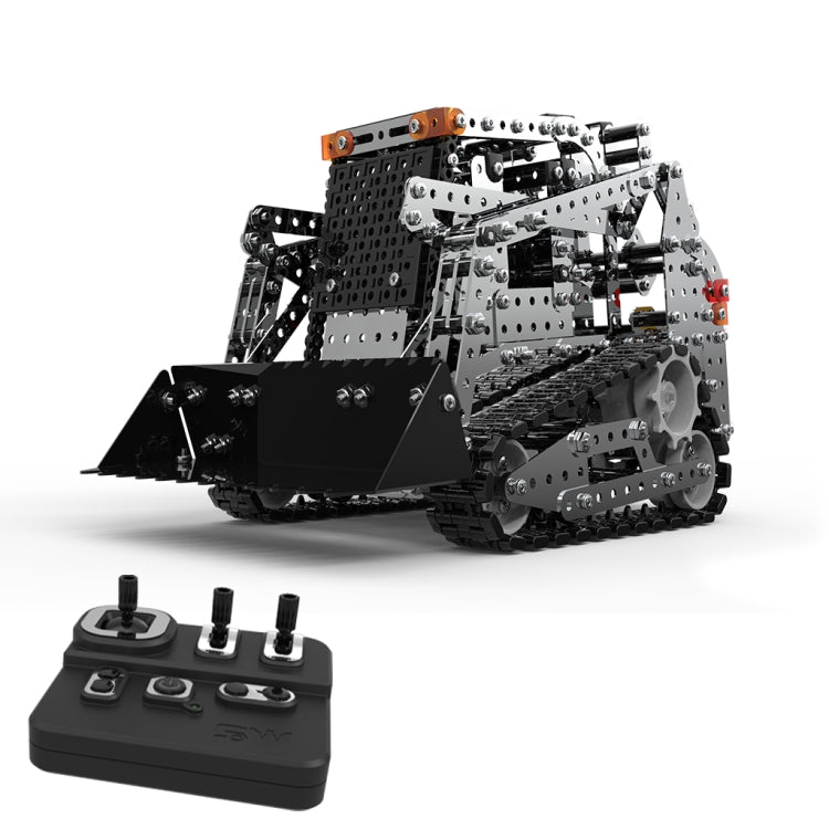 MoFun SW(RC)-008 2,4G Control remoto inalámbrico carretilla elevadora Caterpillar de 10 canales para niños DIY juguete ensamblado de acero inoxidable, SW(RC)-008