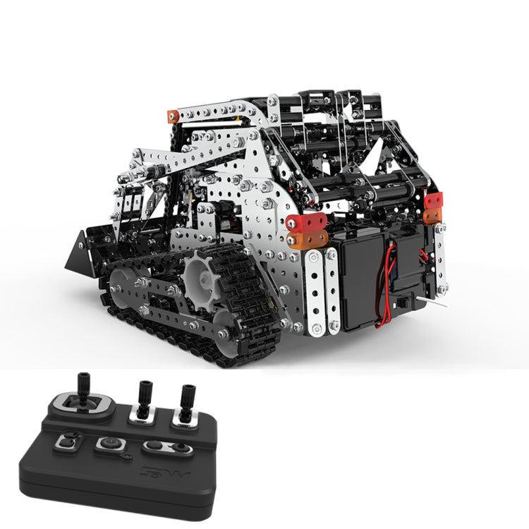 MoFun SW(RC)-008 2,4G Control remoto inalámbrico carretilla elevadora Caterpillar de 10 canales para niños DIY juguete ensamblado de acero inoxidable, SW(RC)-008