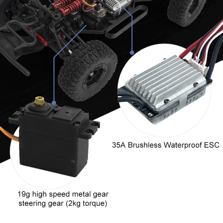 FY-08 Versión sin escobillas 2.4G Vehículo todoterreno con control remoto 1:12 Camión corto con tracción en las cuatro ruedas Coche con control remoto de alta velocidad, enchufe de la UE