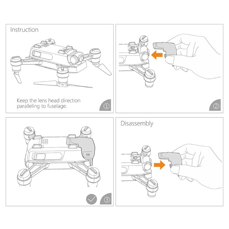 PGYTECH Gimbal Cámara Lente Parasol Cubierta Protectora para DJI Spark