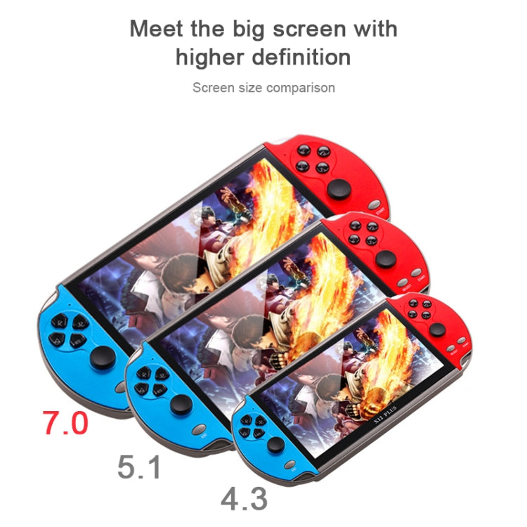 Consola de juegos portátil Powkiddy X12 Plus Retro Classic Games con pantalla HD de 7 pulgadas y memoria de 16 GB, compatible con MP4/e-book, X12 Plus
