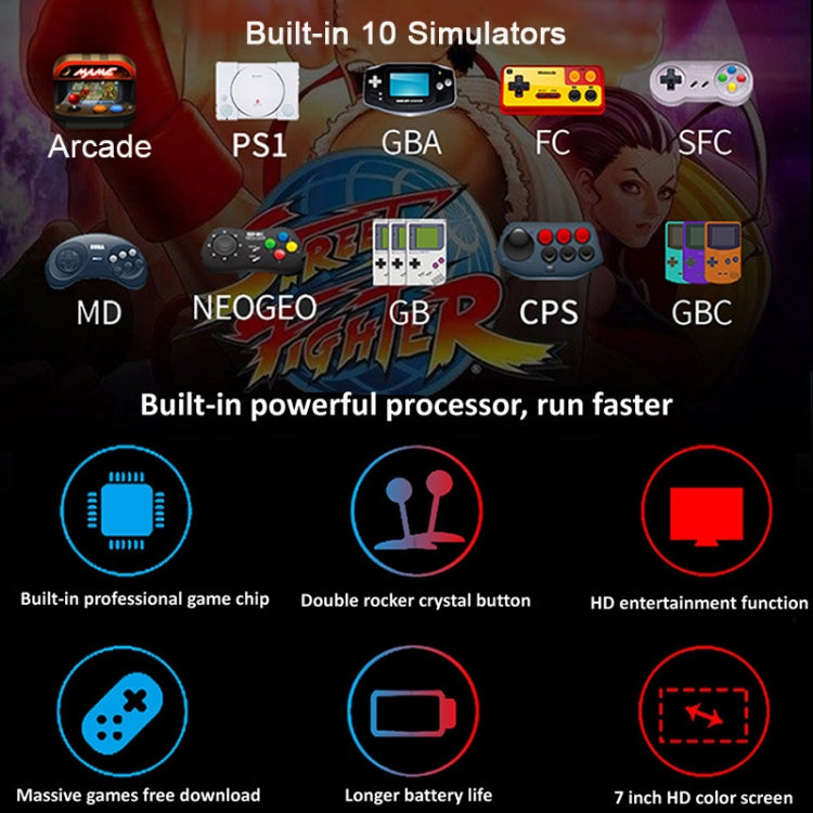 Consola de juegos portátil Powkiddy X12 Plus Retro Classic Games con pantalla HD de 7 pulgadas y memoria de 16 GB, compatible con MP4/e-book, X12 Plus