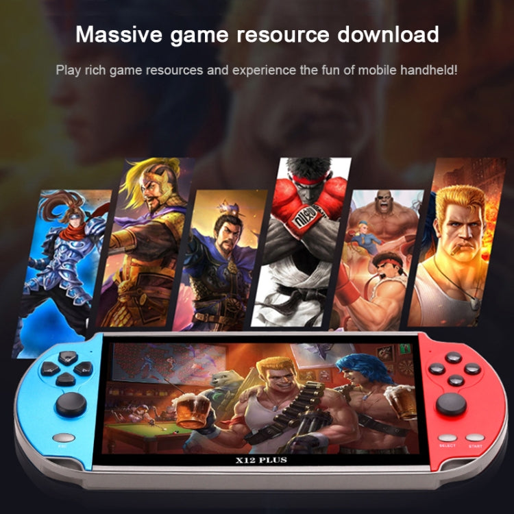 Consola de juegos portátil Powkiddy X12 Plus Retro Classic Games con pantalla HD de 7 pulgadas y memoria de 16 GB, compatible con MP4/e-book, X12 Plus
