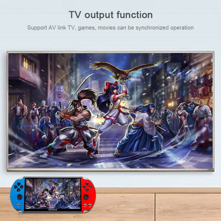 Consola de juegos portátil Powkiddy X12 Plus Retro Classic Games con pantalla HD de 7 pulgadas y memoria de 16 GB, compatible con MP4/e-book, X12 Plus