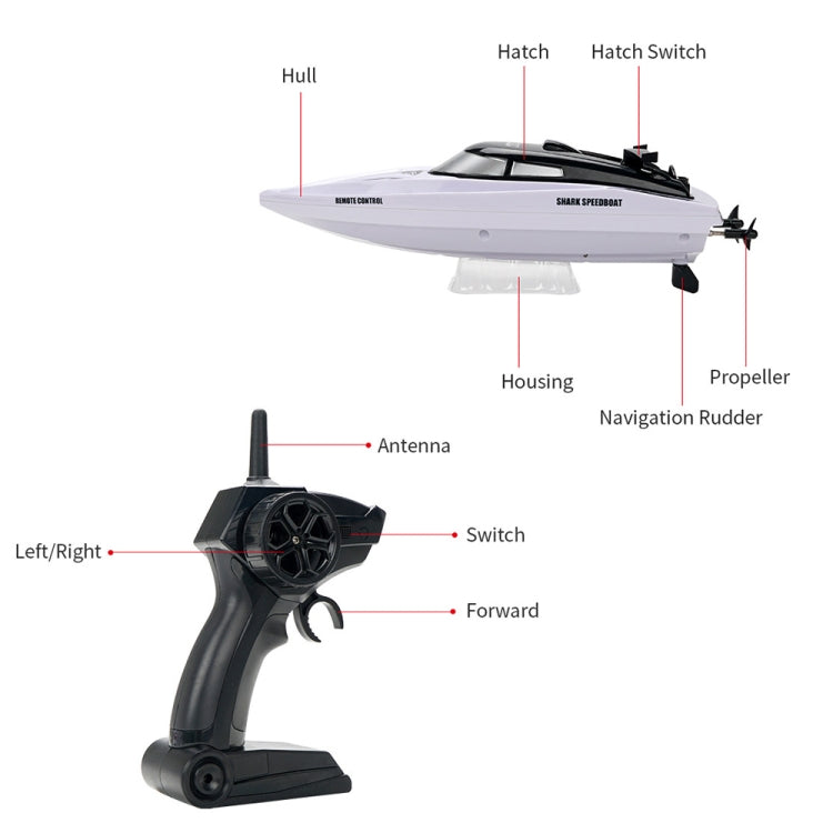 Barcos de control remoto YDJ-818 2.4G RC Shark Boat, YDJ-818