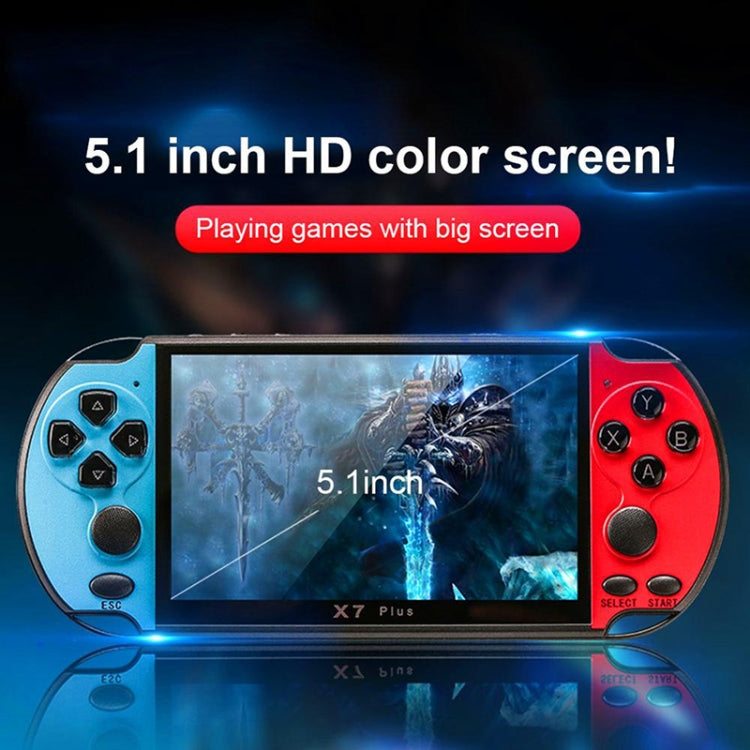 Consola de juegos portátil X7 Plus Retro Classic Games con pantalla HD de 5,1 pulgadas y memoria 8G, compatible con MP4/ebook, X7 Plus (Yellow + Red), X7 Plus (Yellow), X7 Plus (Blue + Red), X7 Plus (Blue), X7 Plus (Red)