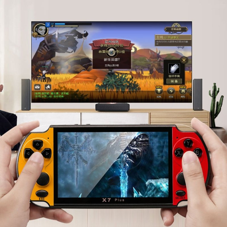 Consola de juegos portátil X7 Plus Retro Classic Games con pantalla HD de 5,1 pulgadas y memoria 8G, compatible con MP4/ebook, X7 Plus (Yellow + Red), X7 Plus (Yellow), X7 Plus (Blue + Red), X7 Plus (Blue), X7 Plus (Red)