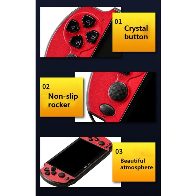 Consola de juegos portátil X7 Plus Retro Classic Games con pantalla HD de 5,1 pulgadas y memoria 8G, compatible con MP4/ebook, X7 Plus (Yellow + Red), X7 Plus (Yellow), X7 Plus (Blue + Red), X7 Plus (Blue), X7 Plus (Red)