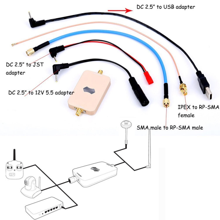 Amplificador amplificador de señal WiFi inalámbrico SH-RC24G3W 2,4 GHz 3W para UAV RC, SH-RC24G3W