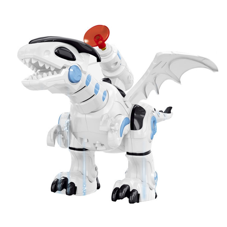 Dinosaurio de lucha mecánico eléctrico, juguete modelo de dinosaurio para niños, soporte para caminar, iluminación, sonido y lanzamiento de bala suave