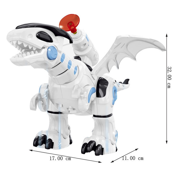 Dinosaurio de lucha mecánico eléctrico, juguete modelo de dinosaurio para niños, soporte para caminar, iluminación, sonido y lanzamiento de bala suave
