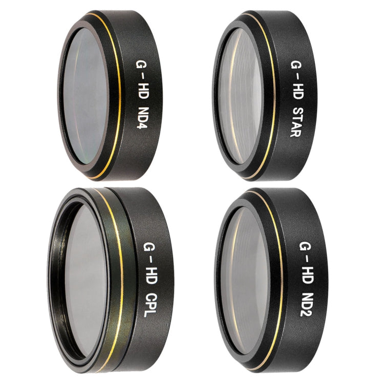 Kits de filtros de lentes 4 en 1 HD Drone Star Effect + ND2 + ND4 + CPL para DJI Phantom 4 Pro, Star Effect + ND2 + ND4 + CPL