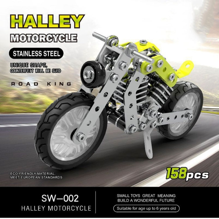 MoFun SW-002 158 PCS DIY Bloques de montaje de motocicletas Halley de acero inoxidable, SW-002 Halley Motorcycle