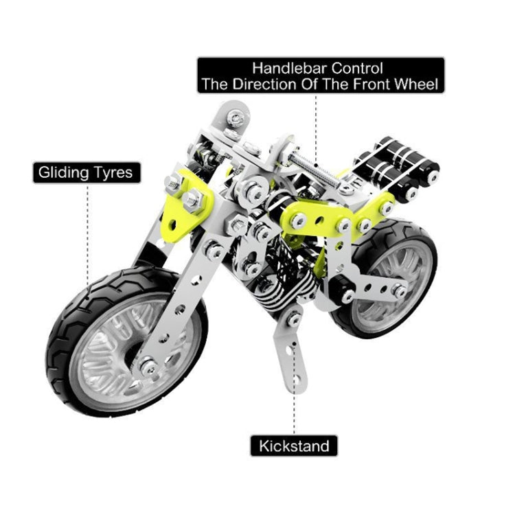 MoFun SW-003 188 PCS DIY Bloques de montaje de motocicletas de calle de acero inoxidable, SW-003