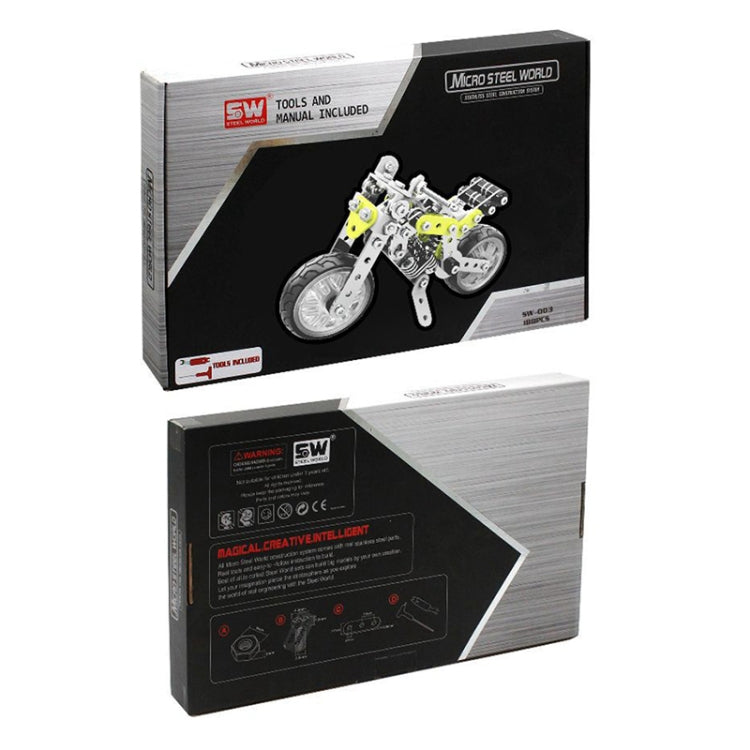 MoFun SW-003 188 PCS DIY Bloques de montaje de motocicletas de calle de acero inoxidable, SW-003