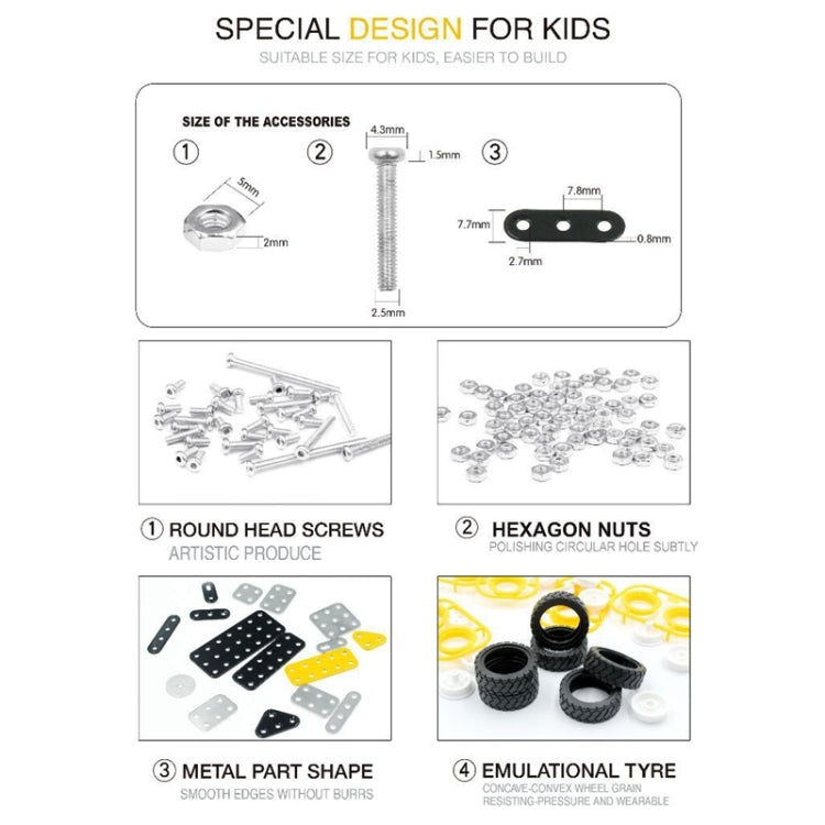 MoFun SW-008 332 PCS DIY Bloques de montaje de cargador de coche de acero inoxidable, SW-008 Car Loader