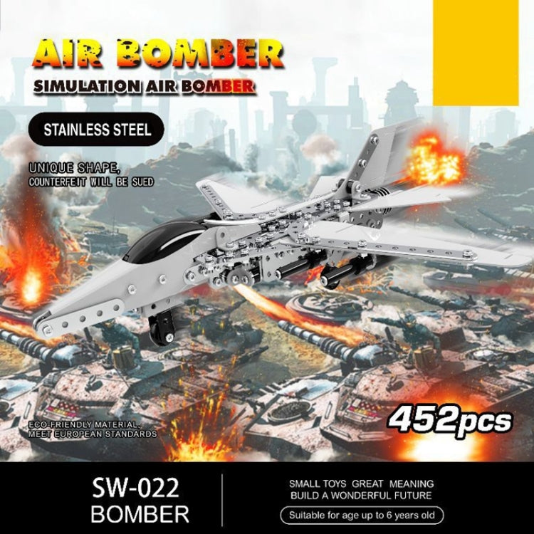MoFun SW-022 DIY bloques de montaje de avión de bombardeo de acero inoxidable, SW-022 Bombing Plane