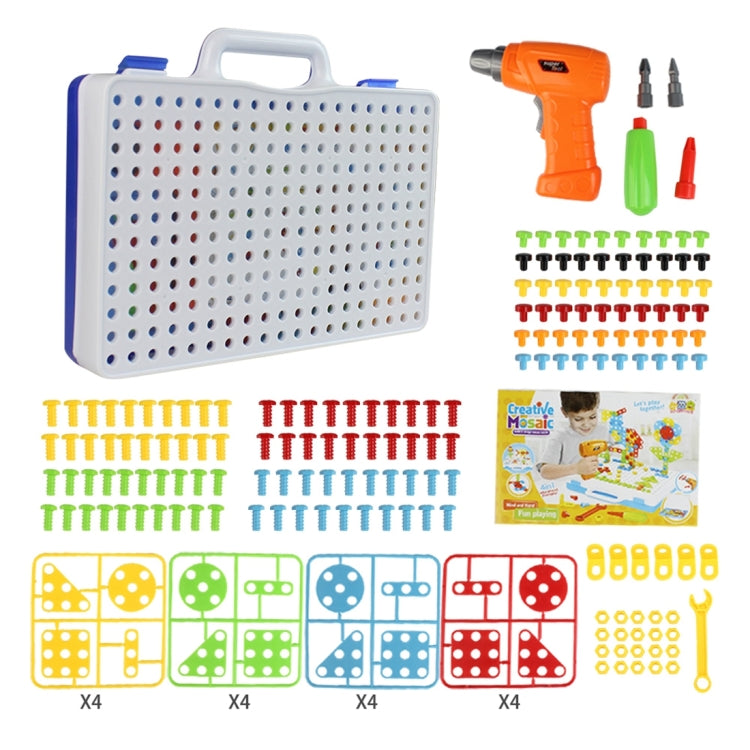 MoFun 608 240 Uds DIY tuerca de tornillo de desmontaje taladro eléctrico rompecabezas juguetes educativos con tuerca eléctrica, 608 237 PCS