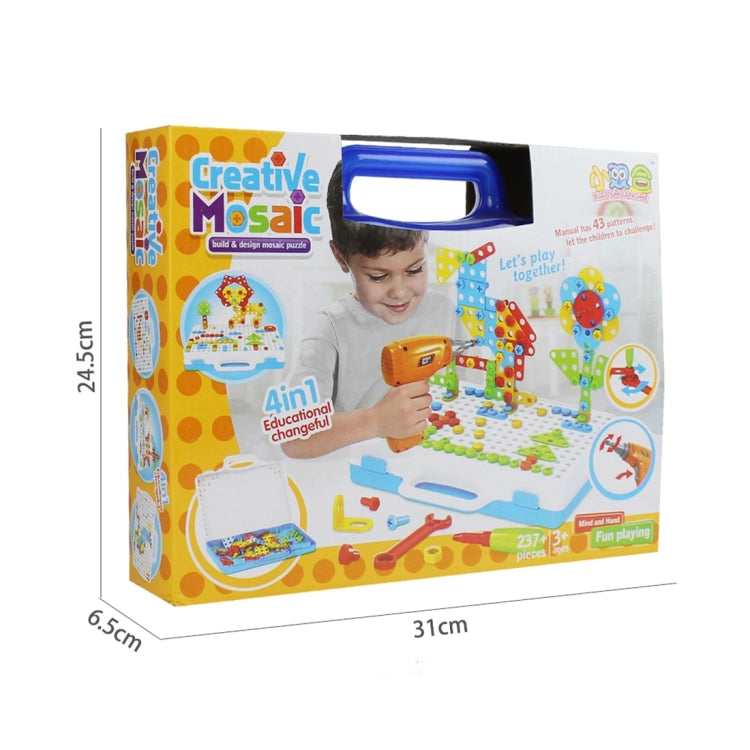 MoFun 608 240 Uds DIY tuerca de tornillo de desmontaje taladro eléctrico rompecabezas juguetes educativos con tuerca eléctrica, 608 237 PCS