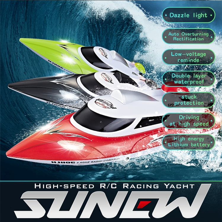 HongXunJie HJ806 Barcos de carreras de alta velocidad con refrigeración por agua de 2,4 Ghz con control remoto, función de giro automático, distancia de control de 200 m