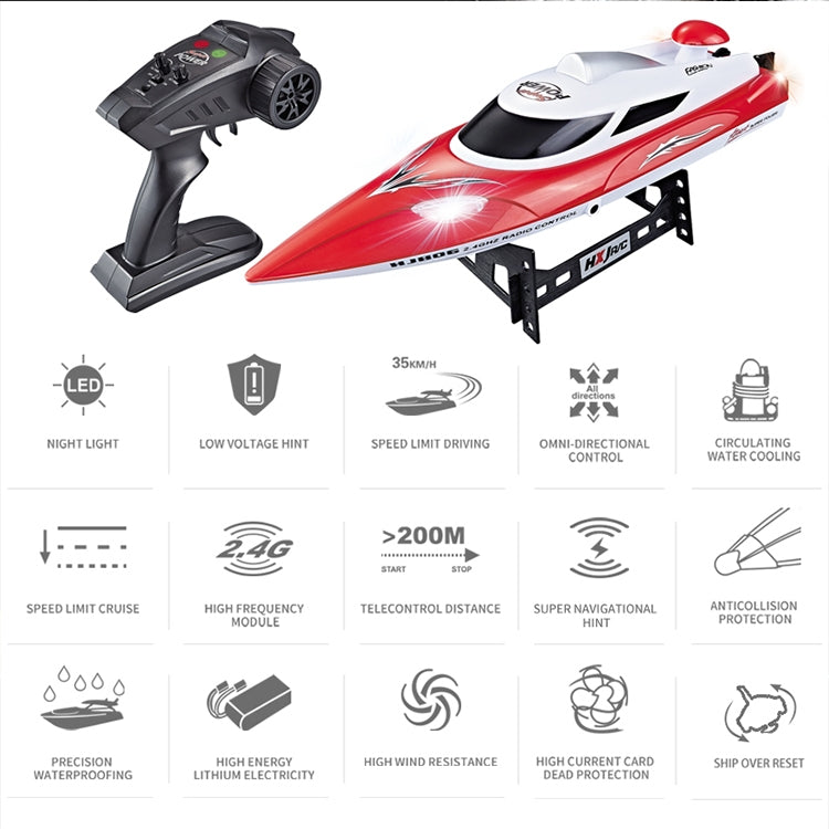 HongXunJie HJ806 Barcos de carreras de alta velocidad con refrigeración por agua de 2,4 Ghz con control remoto, función de giro automático, distancia de control de 200 m