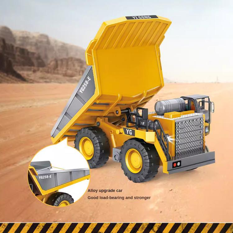 Vehículo de construcción de carga con control remoto MoFun 1048 2.4G de nueve canales, escala 1:24, camión volquete minero multifunción, 1048(Silver)