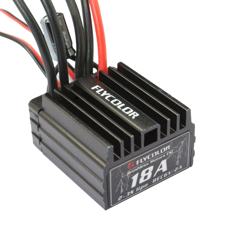 Controlador electrónico de velocidad sin escobillas Flycolor Thunder Series 18A sin sensor para coche RC, 18A