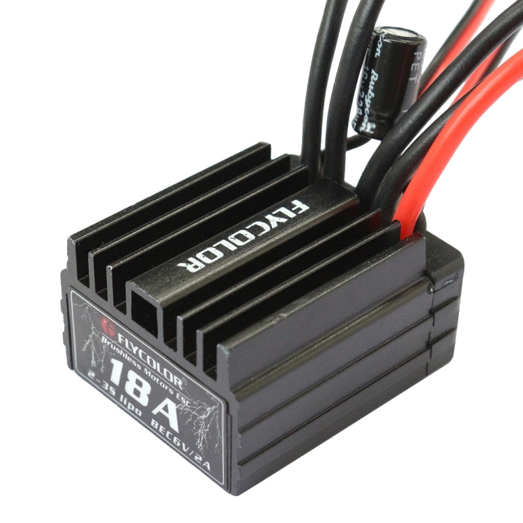 Controlador electrónico de velocidad sin escobillas Flycolor Thunder Series 18A sin sensor para coche RC, 18A