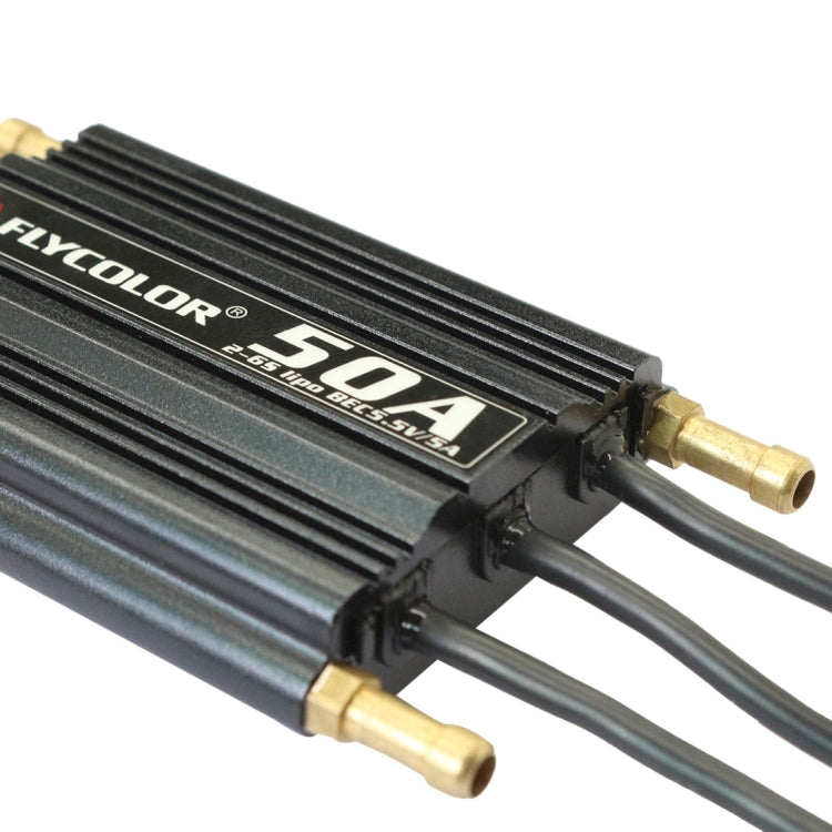 Flycolor Flymoster Series 50A 2-6S Controlador electrónico de velocidad impermeable para barco RC, 50A 2-6S