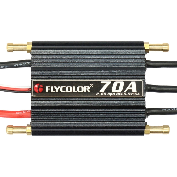 Flycolor Flymoster Series 70A 2-6S Controlador electrónico de velocidad impermeable para barco RC, 70A 2-6S