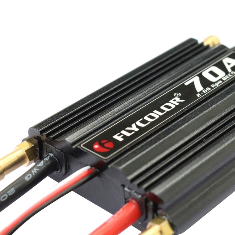 Flycolor Flymoster Series 70A 2-6S Controlador electrónico de velocidad impermeable para barco RC, 70A 2-6S
