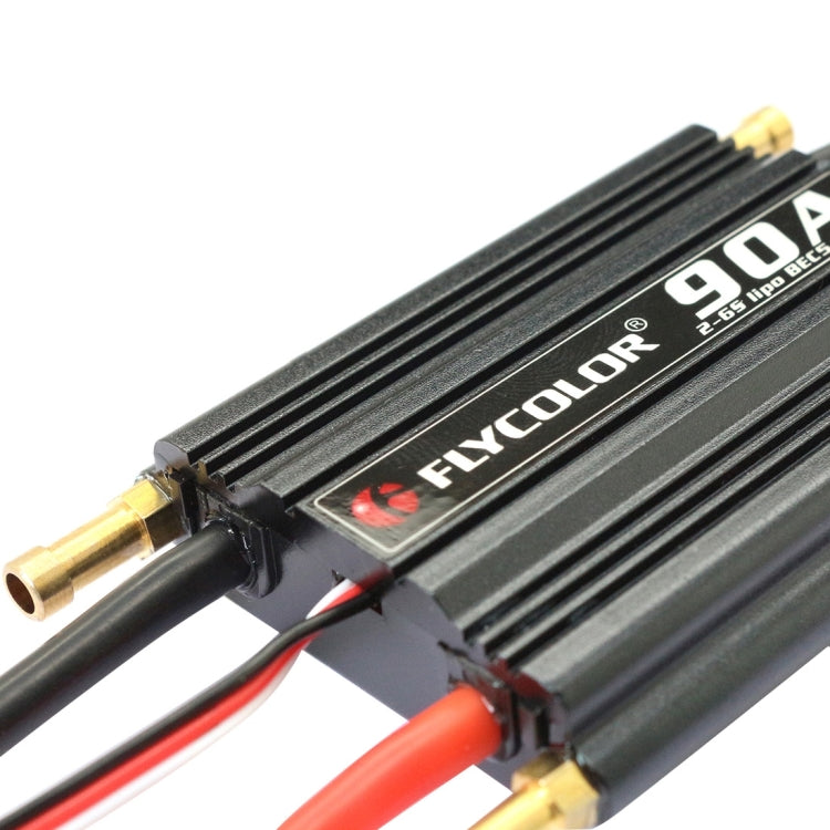 Flycolor Flymoster Series 90A 2-6S Controlador electrónico de velocidad impermeable para barco RC, 90A 2-6S