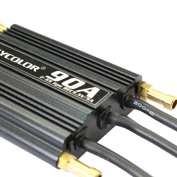 Flycolor Flymoster Series 90A 2-6S Controlador electrónico de velocidad impermeable para barco RC, 90A 2-6S