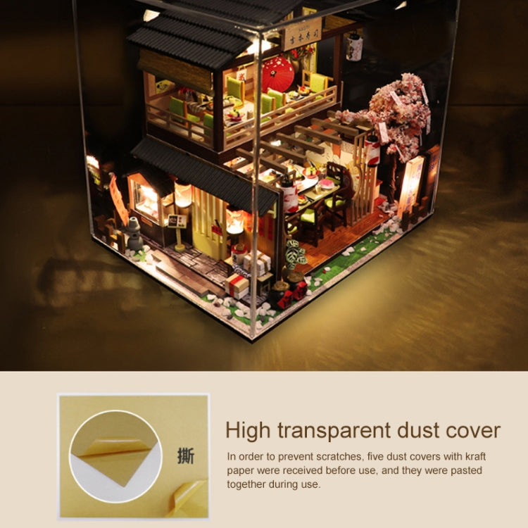 Casa modelo ensamblada DIY creativa, restaurante de Sushi japonés, regalo de cumpleaños