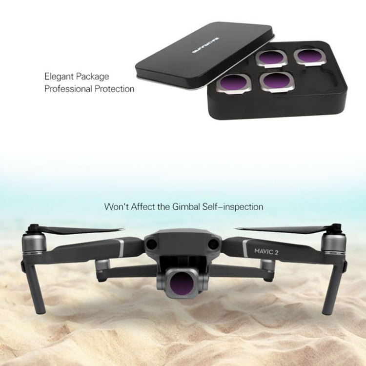 Sunnylife M2P-FI538 ND8-PL + ND16-PL + ND32-PL + ND64-PL ND-PL Filtro de lente para DJI Mavic 2 Pro